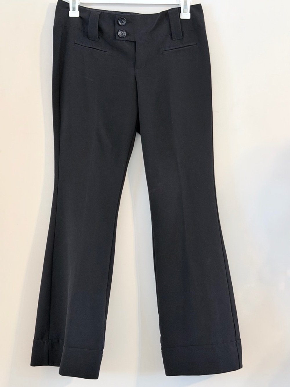 Spacegirlz Y2K Black Wide Leg Flare Cuffed Pants Juniors 11
